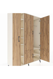 Hyperion Dolap 7 Raflı 5 Kapaklı Tek Askılı 132x44x195 Aytaşı-Çam/Aytaşı