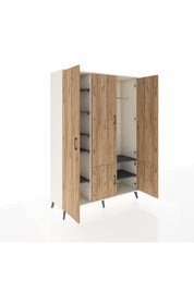 Hyperion Dolap 7 Raflı 5 Kapaklı Tek Askılı 132x44x195 Aytaşı-Çam/Antrasit