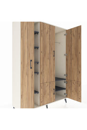 Hyperion Dolap 7 Raflı 5 Kapaklı Tek Askılı 132x44x195 Aytaşı-Çam/Antrasit