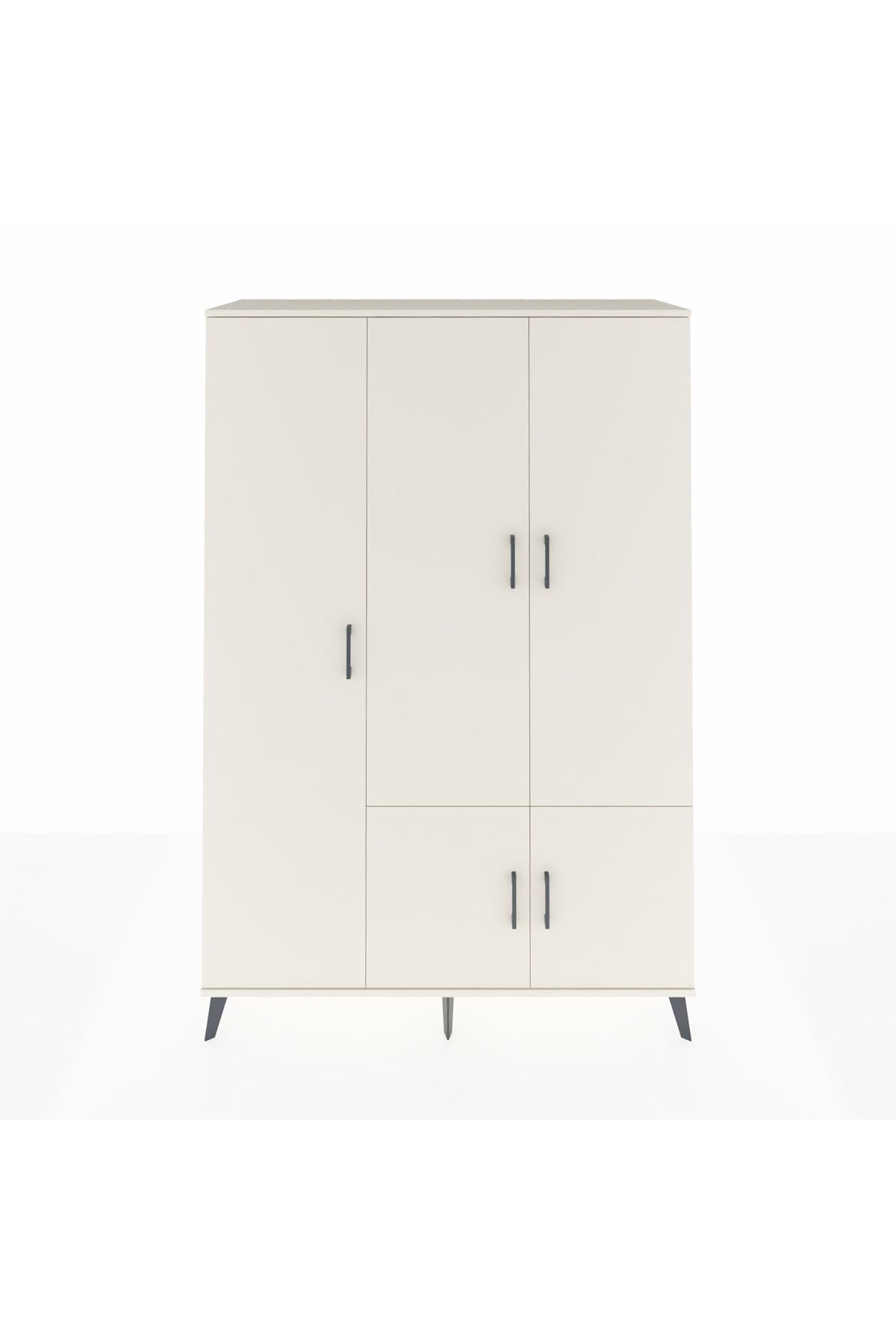 Hyperion Dolap 7 Raflı 5 Kapaklı Tek Askılı 132x44x195 Aytaşı-Aytaşı/Aytaşı