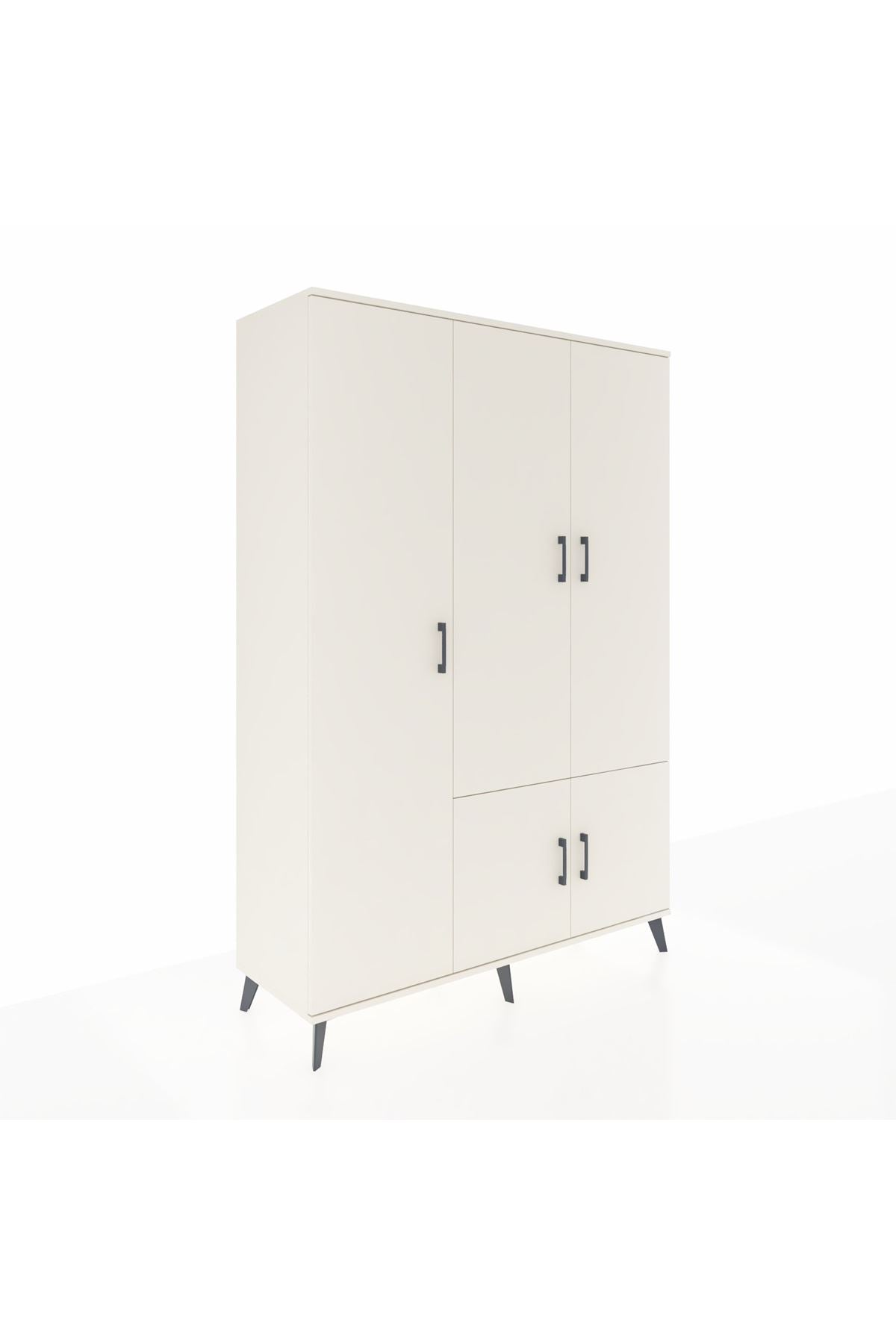 Hyperion Dolap 7 Raflı 5 Kapaklı Tek Askılı 132x44x195 Aytaşı-Aytaşı/Aytaşı