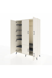 Hyperion Dolap 7 Raflı 5 Kapaklı Tek Askılı 132x44x195 Aytaşı-Aytaşı/Antrasit