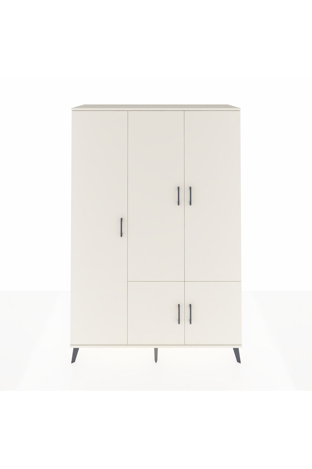 Hyperion Dolap 7 Raflı 5 Kapaklı Tek Askılı 132x44x195 Aytaşı-Aytaşı/Çam