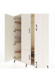 Hyperion Dolap 7 Raflı 5 Kapaklı Tek Askılı 132x44x195 Aytaşı-Aytaşı/Çam