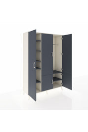 Hyperion Dolap 7 Raflı 5 Kapaklı Tek Askılı 132x44x195 Aytaşı-Antrasit/Antrasit