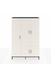 Hyperion Dolap 7 Raflı 5 Kapaklı Tek Askılı 132x44x195 Antrasit-Aytaşı/Aytaşı