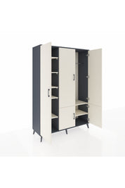 Hyperion Dolap 7 Raflı 5 Kapaklı Tek Askılı 132x44x195 Antrasit-Aytaşı/Aytaşı