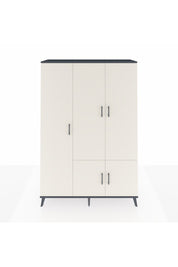 Hyperion Dolap 7 Raflı 5 Kapaklı Tek Askılı 132x44x195 Antrasit-Aytaşı/Antrasit