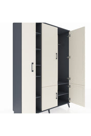 Hyperion Dolap 7 Raflı 5 Kapaklı Tek Askılı 132x44x195 Antrasit-Aytaşı/Antrasit