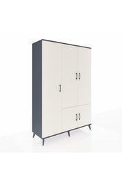 Hyperion Dolap 7 Raflı 5 Kapaklı Tek Askılı 132x44x195 Antrasit-Aytaşı/Çam