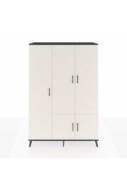 Hyperion Dolap 7 Raflı 5 Kapaklı Tek Askılı 132x44x195 Antrasit-Aytaşı/Çam