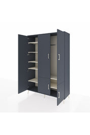 Hyperion Dolap 7 Raflı 5 Kapaklı Tek Askılı 132x44x195 Antrasit-Antrasit/Aytaşı