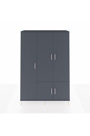 Hyperion Dolap 7 Raflı 5 Kapaklı Tek Askılı 132x44x195 Antrasit-Antrasit/Antrasit