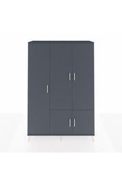 Hyperion Dolap 7 Raflı 5 Kapaklı Tek Askılı 132x44x195 Antrasit-Antrasit/Çam