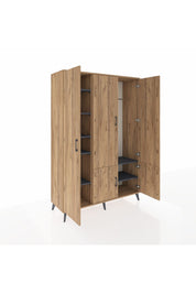 Hyperion Dolap 7 Raflı 5 Kapaklı Tek Askılı 132x44x195 Çam-Çam/Antrasit