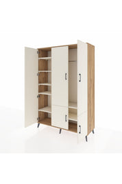 Hyperion Dolap 7 Raflı 5 Kapaklı Tek Askılı 132x44x195 Çam-Aytaşı/Aytaşı