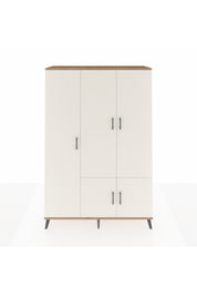 Hyperion Dolap 7 Raflı 5 Kapaklı Tek Askılı 132x44x195 Çam-Aytaşı/Antrasit