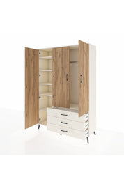 Hyperion Dolap 6 Raflı 3 Çekmeceli Tek Askılı 132x44x195 Aytaşı-Çam/Aytaşı