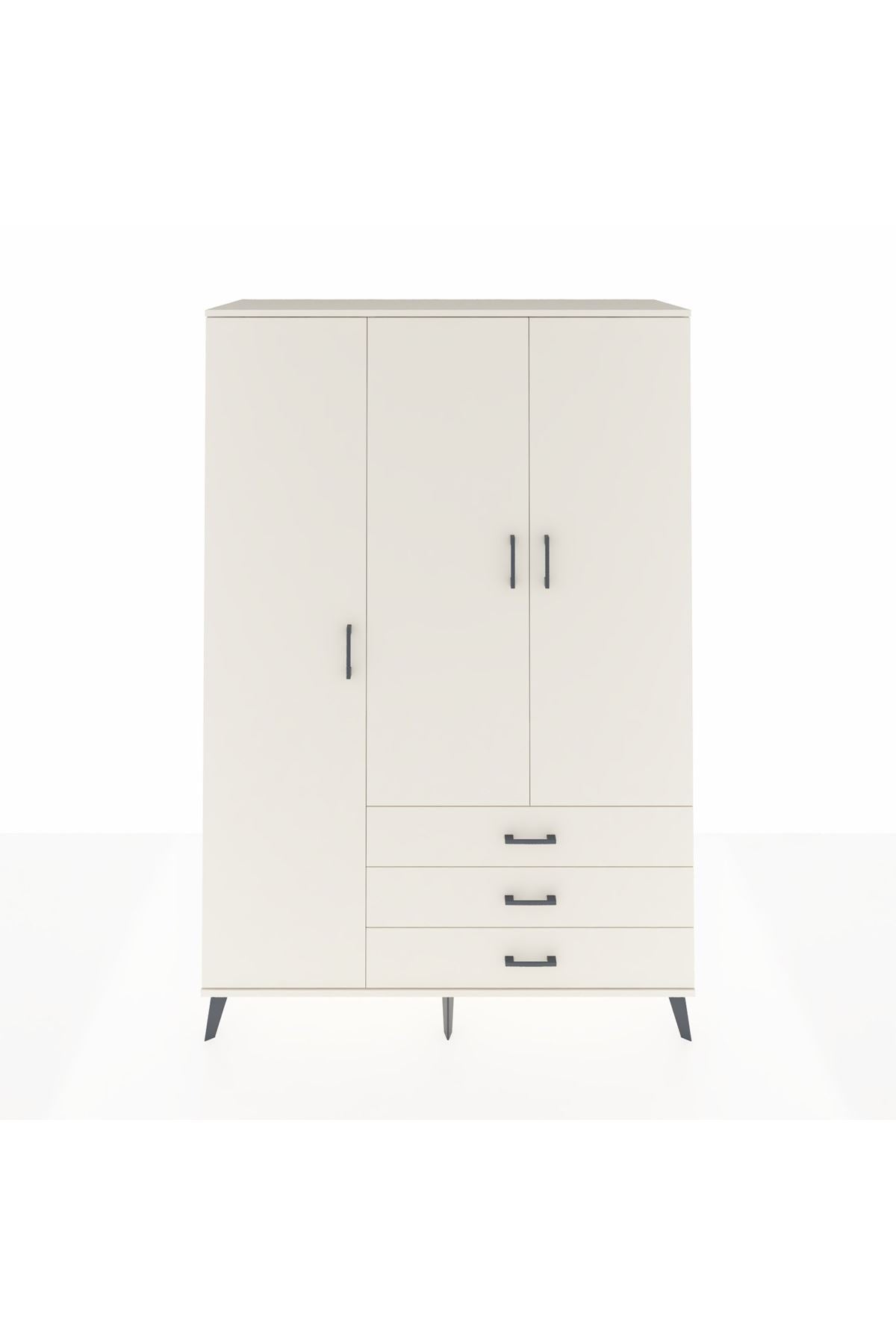 Hyperion Dolap 6 Raflı 3 Çekmeceli Tek Askılı 132x44x195 Aytaşı-Aytaşı/Aytaşı