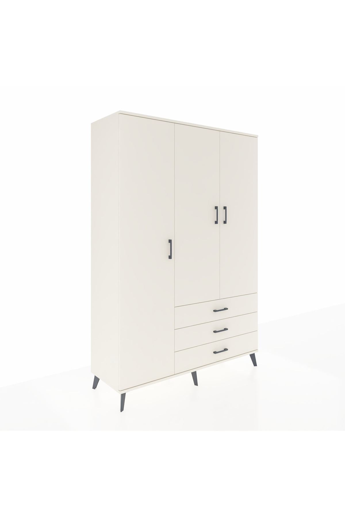 Hyperion Dolap 6 Raflı 3 Çekmeceli Tek Askılı 132x44x195 Aytaşı-Aytaşı/Aytaşı