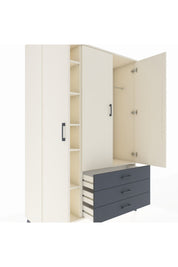 Hyperion Dolap 6 Raflı 3 Çekmeceli Tek Askılı 132x44x195 Aytaşı-Aytaşı/Antrasit