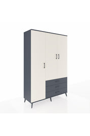 Hyperion Dolap 6 Raflı 3 Çekmeceli Tek Askılı 132x44x195 Antrasit-Aytaşı/Antrasit