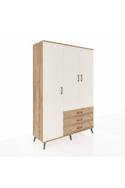 Hyperion Dolap 6 Raflı 3 Çekmeceli Tek Askılı 132x44x195 Çam-Aytaşı/Çam