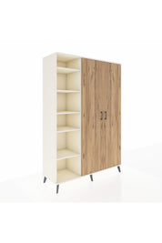 Hyperion Dolap 7 Raflı 2 Kapaklı Tek Askılı 132x44x195 Aytaşı-Çam/Aytaşı