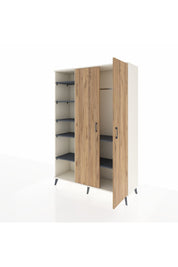 Hyperion Dolap 7 Raflı 2 Kapaklı Tek Askılı 132x44x195 Aytaşı-Çam/Antrasit