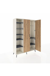 Hyperion Dolap 7 Raflı 2 Kapaklı Tek Askılı 132x44x195 Aytaşı-Çam/Antrasit