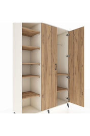 Hyperion Dolap 7 Raflı 2 Kapaklı Tek Askılı 132x44x195 Aytaşı-Çam/Çam