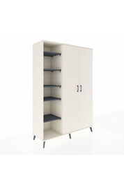 Hyperion Dolap 7 Raflı 2 Kapaklı Tek Askılı 132x44x195 Aytaşı-Aytaşı/Antrasit