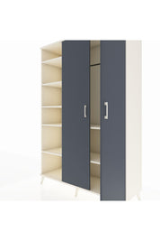 Hyperion Dolap 7 Raflı 2 Kapaklı Tek Askılı 132x44x195 Aytaşı-Antrasit/Aytaşı