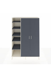 Hyperion Dolap 7 Raflı 2 Kapaklı Tek Askılı 132x44x195 Aytaşı-Antrasit/Antrasit