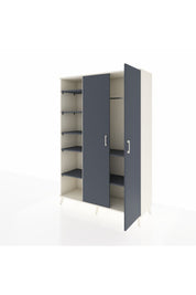 Hyperion Dolap 7 Raflı 2 Kapaklı Tek Askılı 132x44x195 Aytaşı-Antrasit/Antrasit