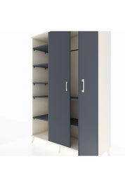 Hyperion Dolap 7 Raflı 2 Kapaklı Tek Askılı 132x44x195 Aytaşı-Antrasit/Antrasit