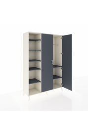 Hyperion Dolap 7 Raflı 2 Kapaklı Tek Askılı 132x44x195 Aytaşı-Antrasit/Antrasit