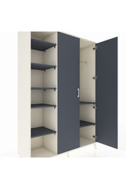 Hyperion Dolap 7 Raflı 2 Kapaklı Tek Askılı 132x44x195 Aytaşı-Antrasit/Antrasit