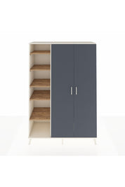 Hyperion Dolap 7 Raflı 2 Kapaklı Tek Askılı 132x44x195 Aytaşı-Antrasit/Çam