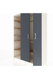 Hyperion Dolap 7 Raflı 2 Kapaklı Tek Askılı 132x44x195 Aytaşı-Antrasit/Çam