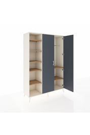 Hyperion Dolap 7 Raflı 2 Kapaklı Tek Askılı 132x44x195 Aytaşı-Antrasit/Çam