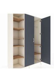 Hyperion Dolap 7 Raflı 2 Kapaklı Tek Askılı 132x44x195 Aytaşı-Antrasit/Çam