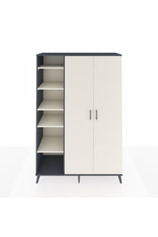 Hyperion Dolap 7 Raflı 2 Kapaklı Tek Askılı 132x44x195 Antrasit-Aytaşı/Aytaşı