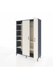 Hyperion Dolap 7 Raflı 2 Kapaklı Tek Askılı 132x44x195 Antrasit-Aytaşı/Aytaşı