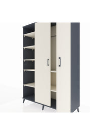 Hyperion Dolap 7 Raflı 2 Kapaklı Tek Askılı 132x44x195 Antrasit-Aytaşı/Aytaşı