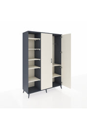 Hyperion Dolap 7 Raflı 2 Kapaklı Tek Askılı 132x44x195 Antrasit-Aytaşı/Aytaşı