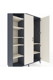 Hyperion Dolap 7 Raflı 2 Kapaklı Tek Askılı 132x44x195 Antrasit-Aytaşı/Aytaşı