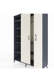 Hyperion Dolap 7 Raflı 2 Kapaklı Tek Askılı 132x44x195 Antrasit-Aytaşı/Antrasit