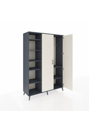 Hyperion Dolap 7 Raflı 2 Kapaklı Tek Askılı 132x44x195 Antrasit-Aytaşı/Antrasit