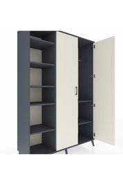 Hyperion Dolap 7 Raflı 2 Kapaklı Tek Askılı 132x44x195 Antrasit-Aytaşı/Antrasit